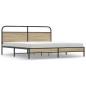 vidaXL Metallbett ohne Matratze Räuchereiche 200x200 cm vidaXL Metallbett ohne Matratze Räuchereiche 200x200 cm