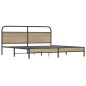 vidaXL Metallbett ohne Matratze Räuchereiche 200x200 cm vidaXL Metallbett ohne Matratze Räuchereiche 200x200 cm