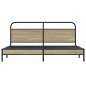 vidaXL Metallbett ohne Matratze Räuchereiche 200x200 cm vidaXL Metallbett ohne Matratze Räuchereiche 200x200 cm