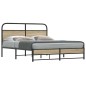 vidaXL Metallbett ohne Matratze Räuchereiche 160x200 cm vidaXL Metallbett ohne Matratze Räuchereiche 160x200 cm