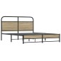 vidaXL Metallbett ohne Matratze Räuchereiche 160x200 cm vidaXL Metallbett ohne Matratze Räuchereiche 160x200 cm