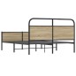 vidaXL Metallbett ohne Matratze Räuchereiche 160x200 cm vidaXL Metallbett ohne Matratze Räuchereiche 160x200 cm
