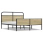 vidaXL Metallbett ohne Matratze Sonoma-Eiche 150x200 cm vidaXL Metallbett ohne Matratze Sonoma-Eiche 150x200 cm