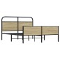 vidaXL Metallbett ohne Matratze Sonoma-Eiche 150x200 cm vidaXL Metallbett ohne Matratze Sonoma-Eiche 150x200 cm