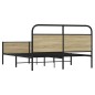 vidaXL Metallbett ohne Matratze Sonoma-Eiche 150x200 cm vidaXL Metallbett ohne Matratze Sonoma-Eiche 150x200 cm