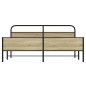 vidaXL Metallbett ohne Matratze Sonoma-Eiche 200x200 cm