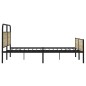 vidaXL Metallbett ohne Matratze Sonoma-Eiche 200x200 cm