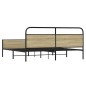 vidaXL Metallbett ohne Matratze Sonoma-Eiche 200x200 cm