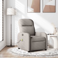 vidaXL Massagesessel Taupe Stoff