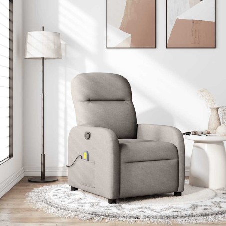 vidaXL Massagesessel Taupe Stoff