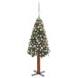 Weihnachtsbaum Schlank mit LEDs & Kugeln Grün 150 cm PVC Weihnachtsbaum Schlank mit LEDs & Kugeln Grün 150 cm PVC