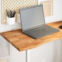 vidaXL Schreibtischplatte Hellbraun 100x60x2,5 cm Massivholz Eiche