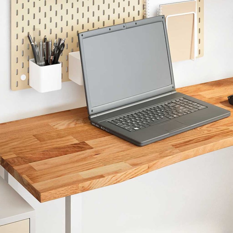 vidaXL Schreibtischplatte Hellbraun 160x50x2,5 cm Massivholz Eiche vidaXL Schreibtischplatte Hellbraun 160x50x2,5 cm Massivholz Eiche