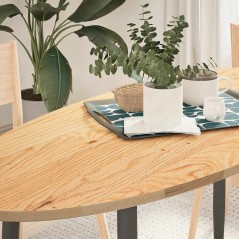 vidaXL Tischplatte 140x60x2 cm Massivholz Eiche Oval