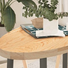 vidaXL Tischplatte 100x50x4 cm Massivholz Eiche Oval