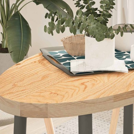 vidaXL Tischplatte 100x50x4 cm Massivholz Eiche Oval
