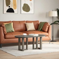 vidaXL Couchtischbeine T-Form 2 Stk. Naturstahl 28x25x(42-43) cm Stahl