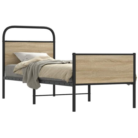vidaXL Bettgestell ohne Matratze 80x200 cm Sonoma-Eiche Holzwerkstoff