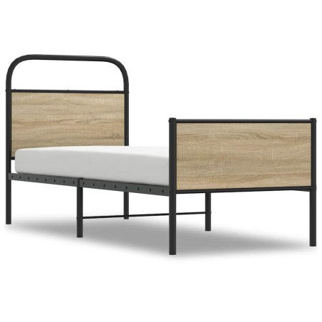 vidaXL Bettgestell ohne Matratze 80x200 cm Sonoma-Eiche Holzwerkstoff
