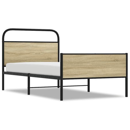 vidaXL Bettgestell ohne Matratze 90x200 cm Sonoma-Eiche Holzwerkstoff