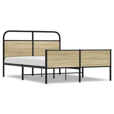 vidaXL Bettgestell ohne Matratze 135x190 cm Sonoma-Eiche Holzwerkstoff
