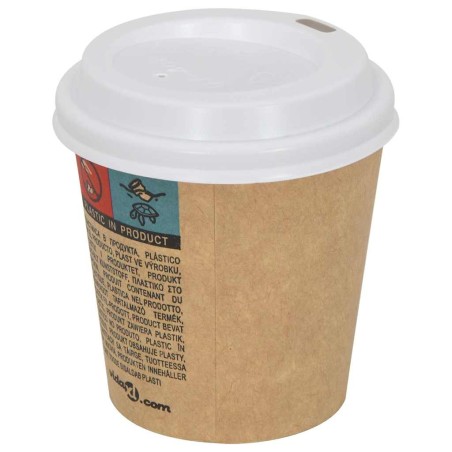 vidaXL Deckel für Pappbecher Ø60 mm 4oz 1000 Stk. Weiß Kunststoff