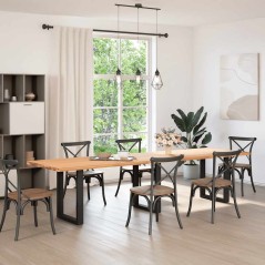 vidaXL Tischplatte Hellbraun 320x90x4 cm Massivholz Eiche Rechteckig