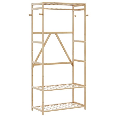 vidaXL Kleiderständer mit Ablagen 80x40x175 cm Bambus