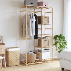 vidaXL Kleiderständer mit Ablagen 100x50x184,5 cm Bambus