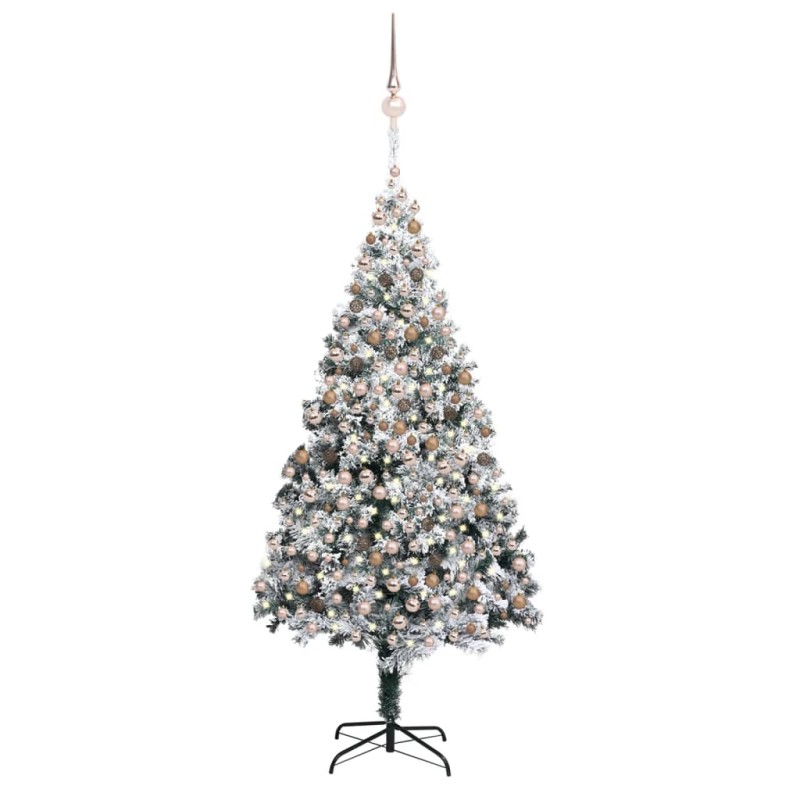 Künstlicher Weihnachtsbaum LEDs & Kugeln Beschneit Grün 400 cm Künstlicher Weihnachtsbaum LEDs & Kugeln Beschneit Grün 400 cm