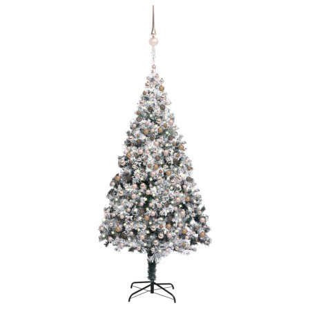 Künstlicher Weihnachtsbaum LEDs & Kugeln Beschneit Grün 400 cm