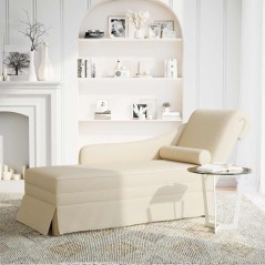 vidaXL Chaiselongue mit Nackenrolle und Rechter Armlehne Leinen