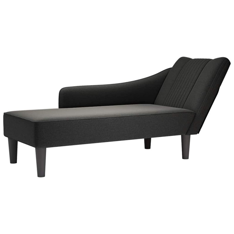 vidaXL Chaiselongue mit Rechter Armlehne Schwarz Stoff vidaXL Chaiselongue mit Rechter Armlehne Schwarz Stoff