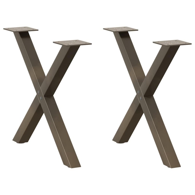 vidaXL Couchtischbeine X-Form 2 Stk. Naturstahl 60x(42-43) cm Stahl vidaXL Couchtischbeine X-Form 2 Stk. Naturstahl 60x(42-43) cm Stahl