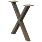vidaXL Couchtischbeine X-Form 2 Stk. Naturstahl 60x(42-43) cm Stahl vidaXL Couchtischbeine X-Form 2 Stk. Naturstahl 60x(42-43) cm Stahl