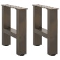vidaXL Couchtischbeine Naturstahl 2 Stk. 30x(30-31) cm Stahl vidaXL Couchtischbeine Naturstahl 2 Stk. 30x(30-31) cm Stahl