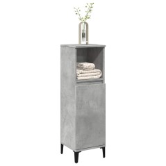 vidaXL Badschrank Betongrau 30x30x100 cm Holzwerkstoff