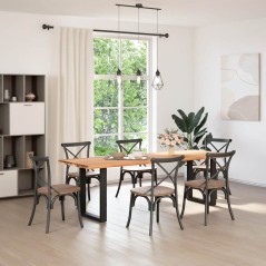 vidaXL Tischplatte Hellbraun 240x80x4,2 cm Massivholz Eiche Rechteckig