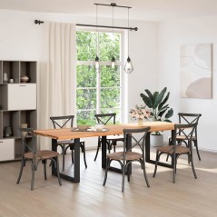vidaXL Tischplatte Hellbraun 280x100x4,2cm Massivholz Eiche Rechteckig