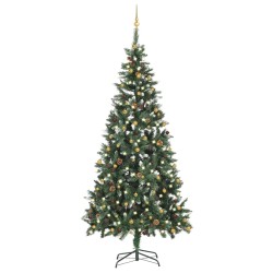 Künstlicher Weihnachtsbaum mit LEDs & Kugeln 210 cm
