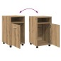 vidaXL Schrank mit Rollen Artisan-Eiche 33x38x60 cm Holzwerkstoff vidaXL Schrank mit Rollen Artisan-Eiche 33x38x60 cm Holzwerkstoff