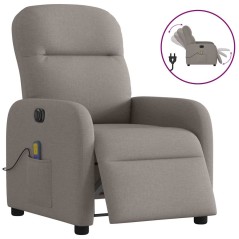 vidaXL Massagesessel Elektrisch Taupe Stoff