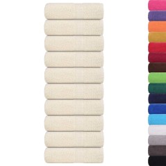 vidaXL Seiftücher 10 Stk. Creme 30x30 cm 360 g/m² 100% Baumwolle