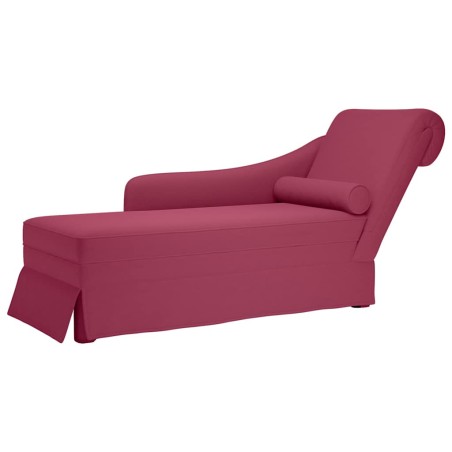 vidaXL Chaiselongue mit Nackenrolle und Rechter Armlehne Weinrot Samt