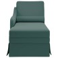 vidaXL Chaiselongue mit Nackenrolle Rechter Armlehne Dunkelgrün Samt vidaXL Chaiselongue mit Nackenrolle Rechter Armlehne Dunkelgrün Samt