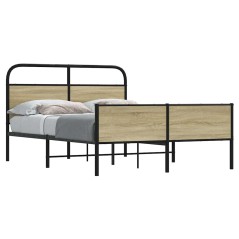 vidaXL Bettgestell ohne Matratze 140x200 cm Sonoma-Eiche Holzwerkstoff