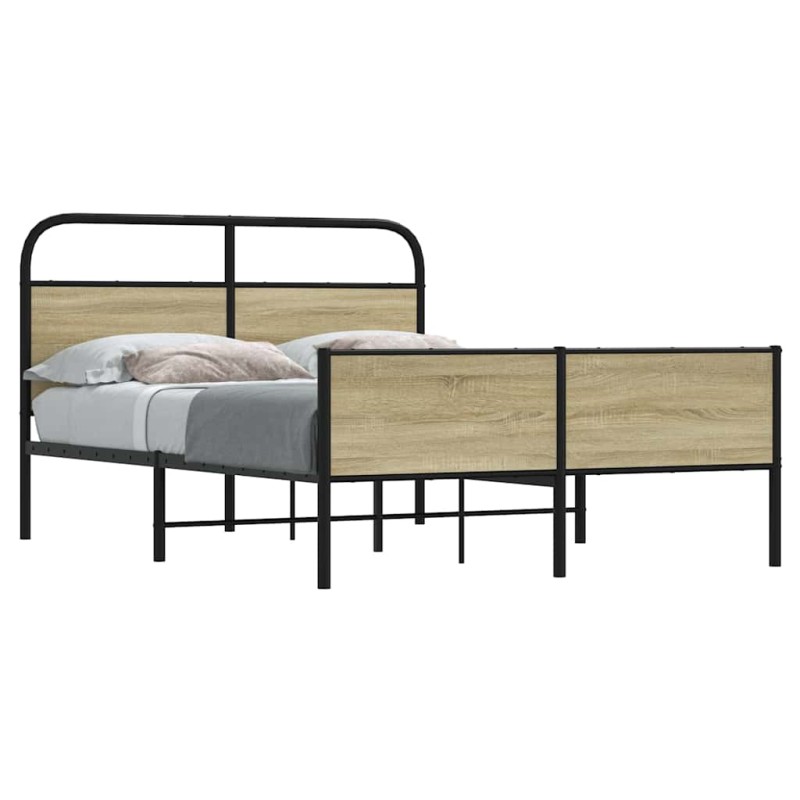 vidaXL Bettgestell ohne Matratze 140x200 cm Sonoma-Eiche Holzwerkstoff vidaXL Bettgestell ohne Matratze 140x200 cm Sonoma-Eiche Holzwerkstoff