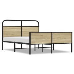 vidaXL Bettgestell ohne Matratze 140x200 cm Sonoma-Eiche Holzwerkstoff