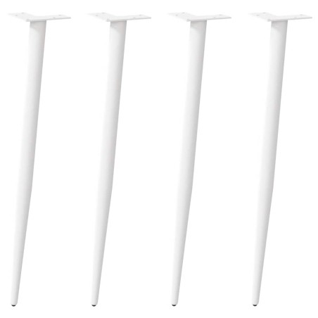 vidaXL Couchtischbeine Konische Form 4 Stk. Weiß 72-73 cm Stahl