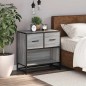 vidaXL Nachttisch Grau Sonoma 60x31x60 cm Holzwerkstoff und Metall vidaXL Nachttisch Grau Sonoma 60x31x60 cm Holzwerkstoff und Metall
